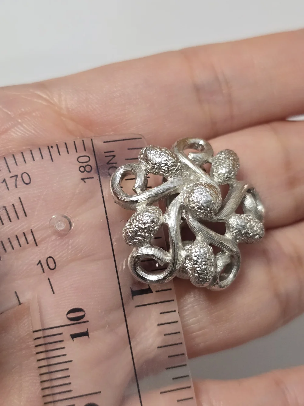 Vintage Monet Silver Floral Knot Clip-On Earrings - Women Jewelry